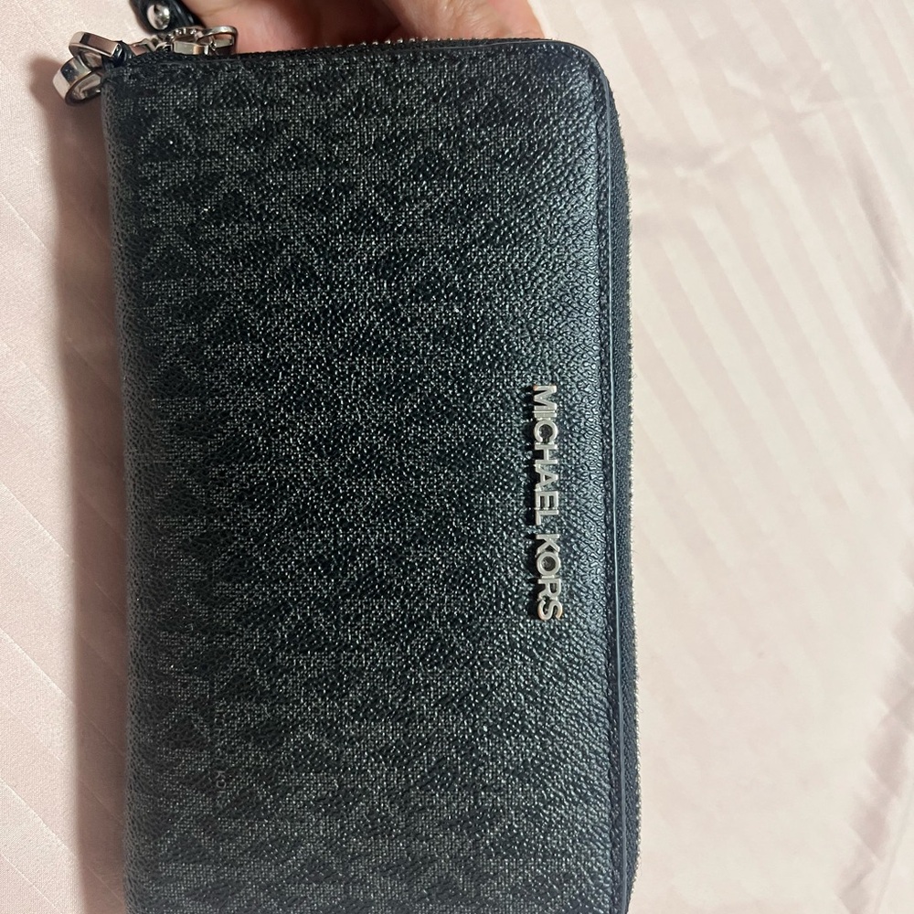 Michael Kors Charcoal Zip-Around Wallet